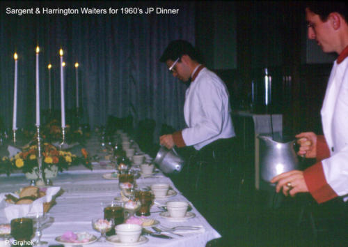 1960s jp wkend late dinner waiters harrington & sargent c